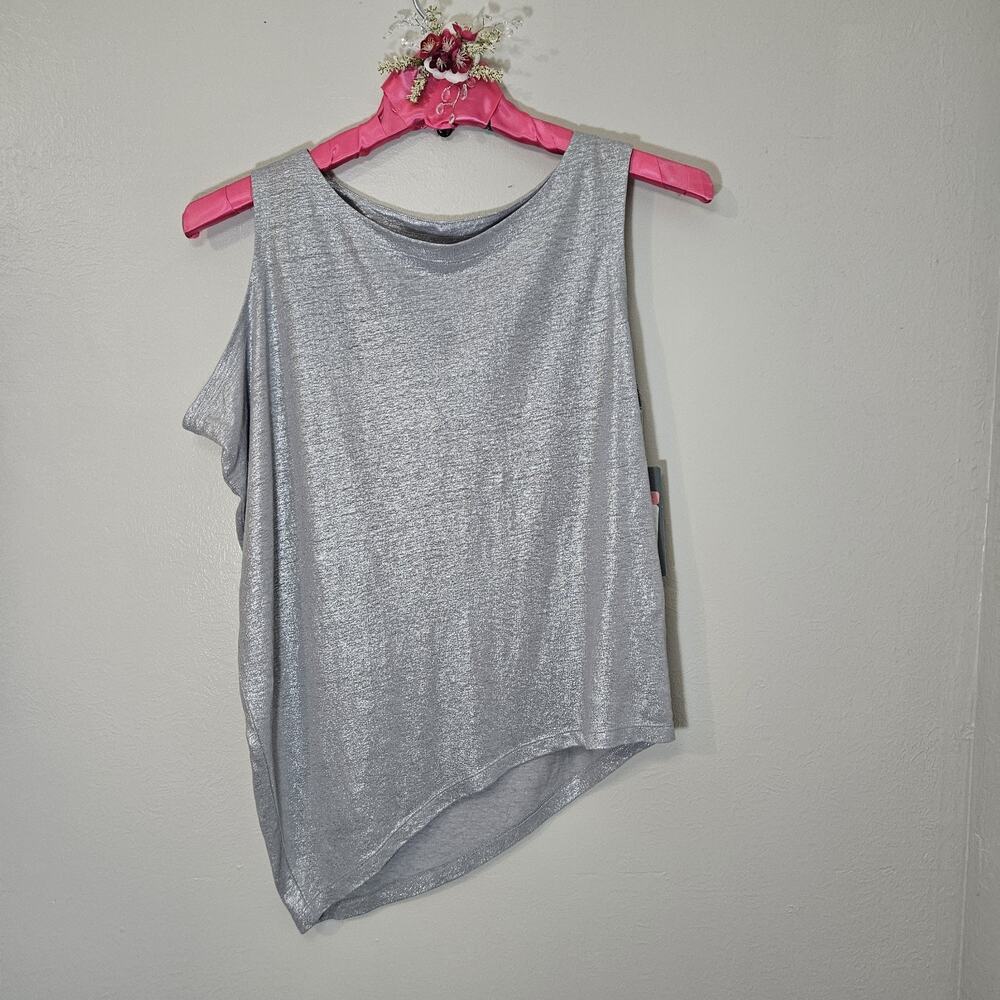 NWT Eileen Fisher S Silver 100% OrganicLinen TankTop Lagenlook Minimalist Future